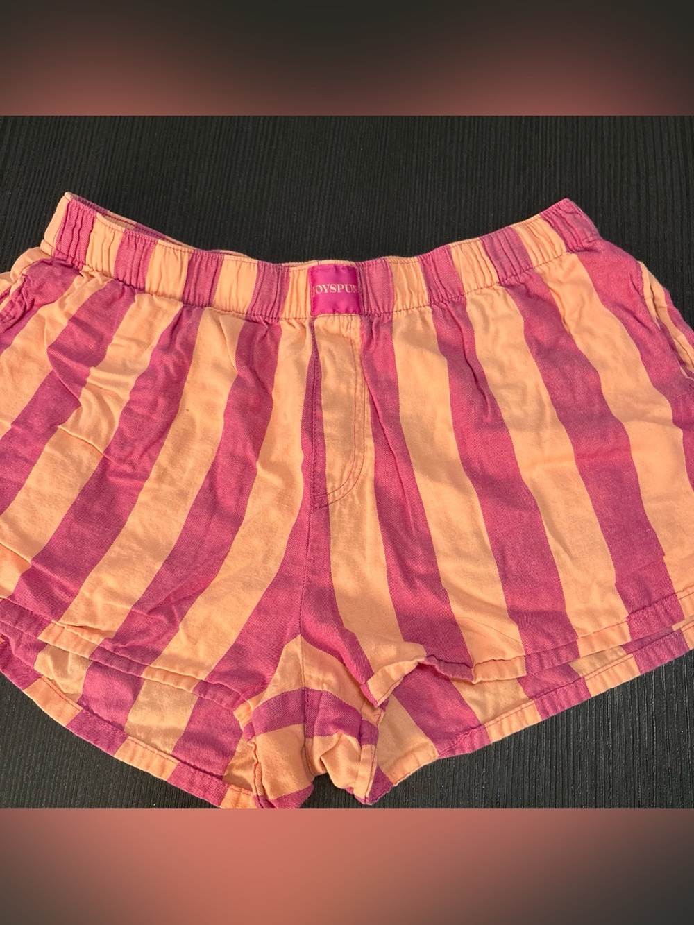 Joyspun Pink & Peach Striped Cotton Sleep Shorts